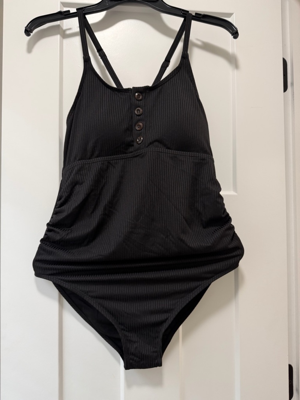 Black Summer Mae ribbed maternity one piece size small SPF 50 sun protection